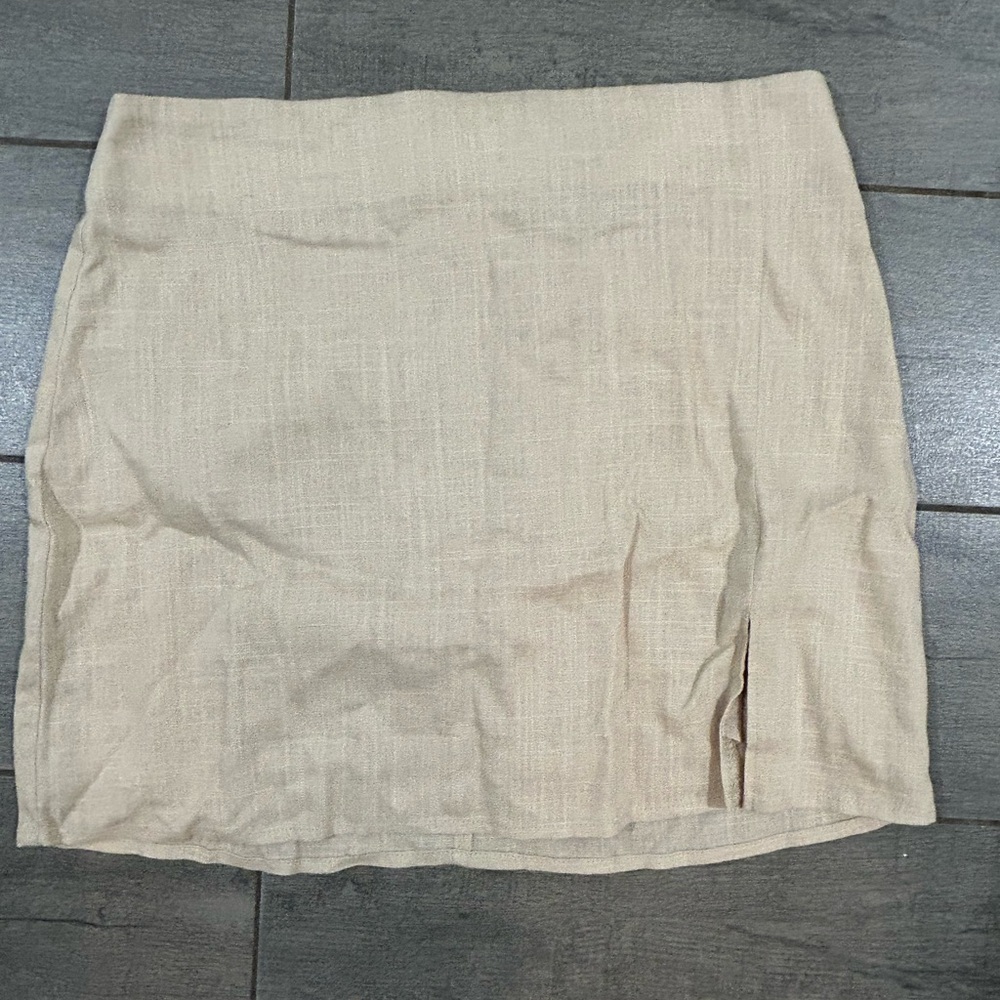 Elegant Cream Linen Skirt